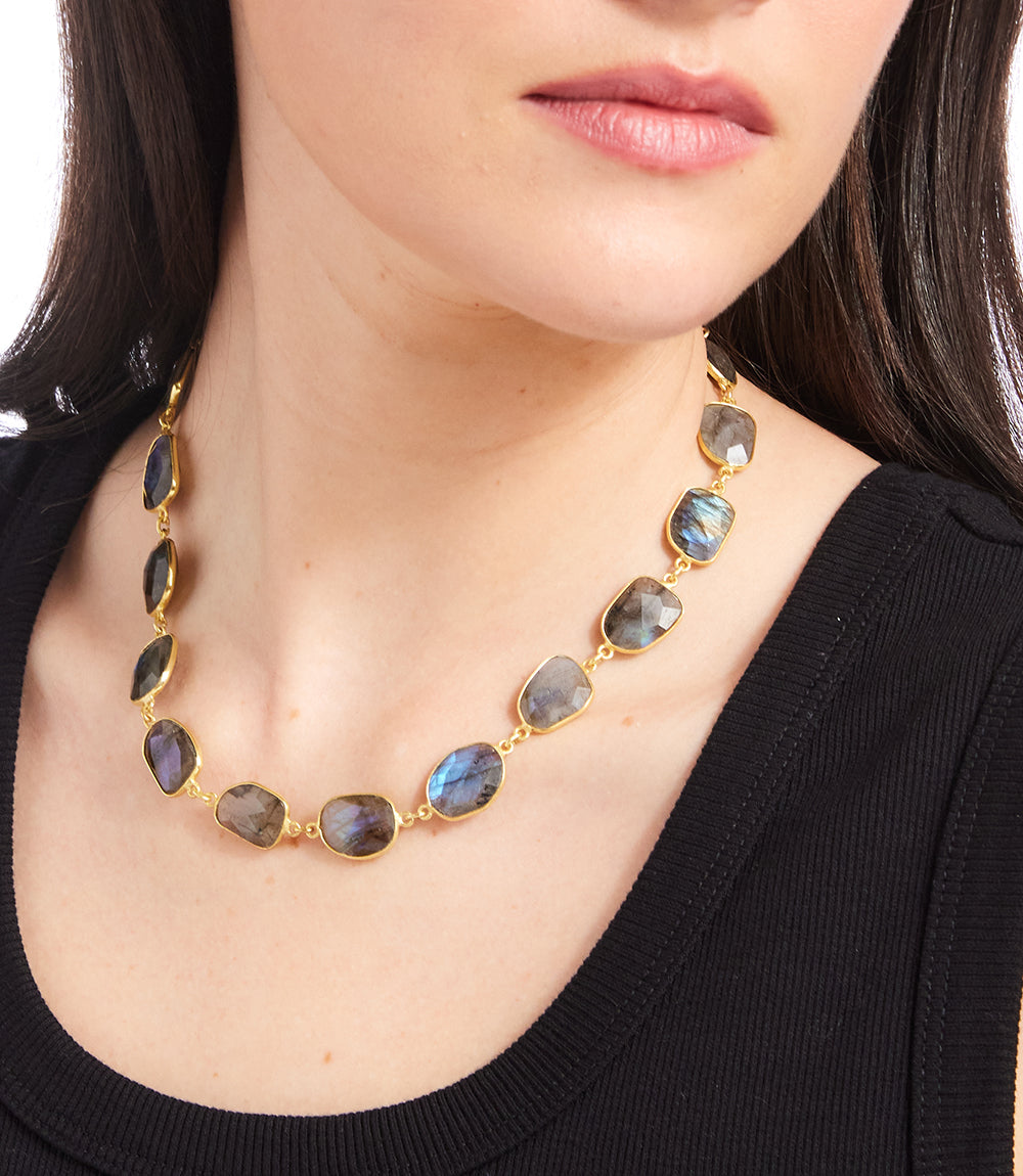 Gemstone Bezel Necklace
