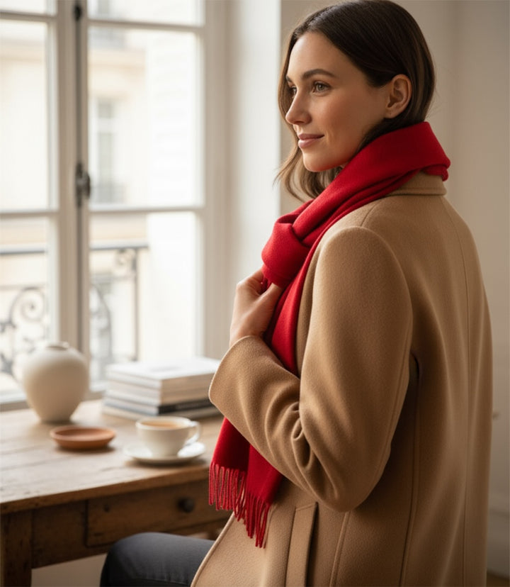 Merino Wool Fringed Scarf