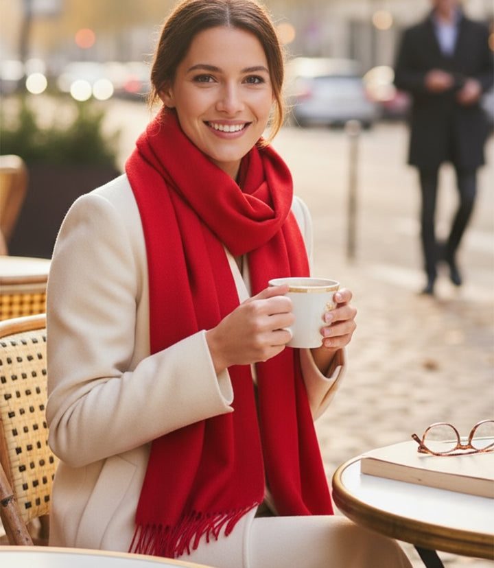 Merino Wool Fringed Scarf