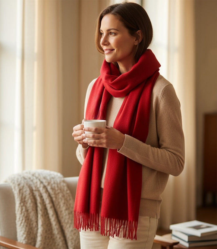 Merino Wool Fringed Scarf