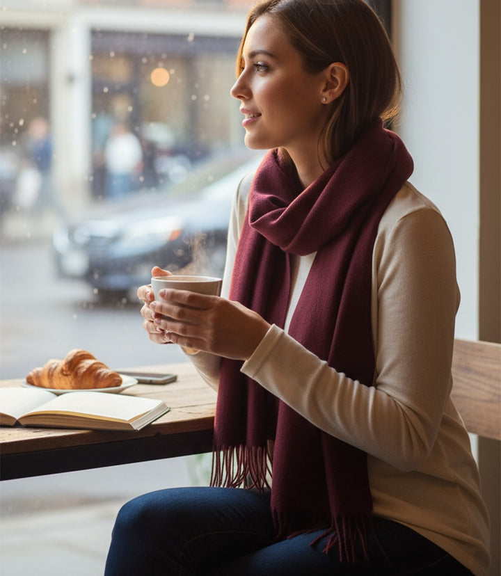 Merino Wool Fringed Scarf