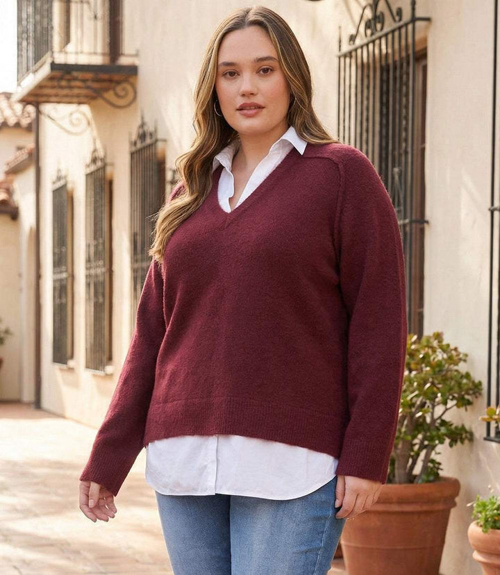Plus Size Layered Sweater
