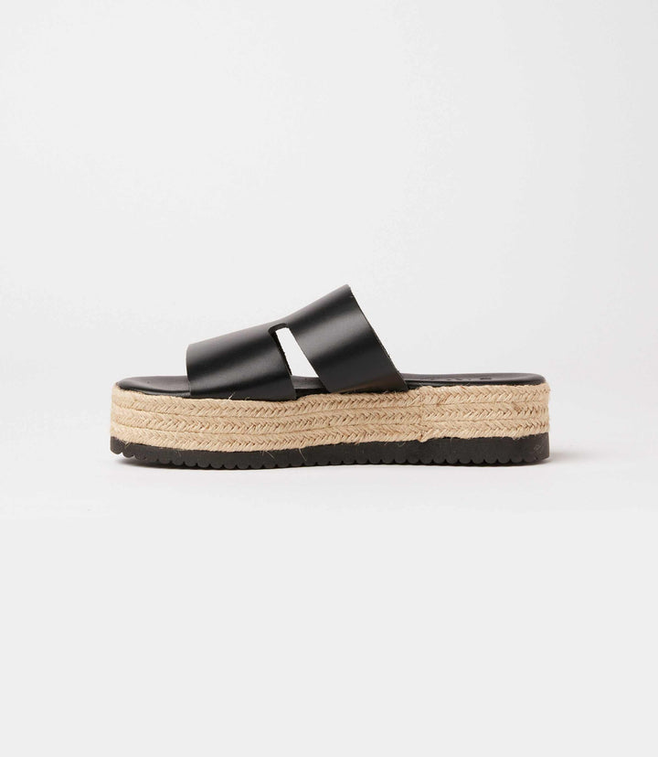 Leather Espadrille Slides