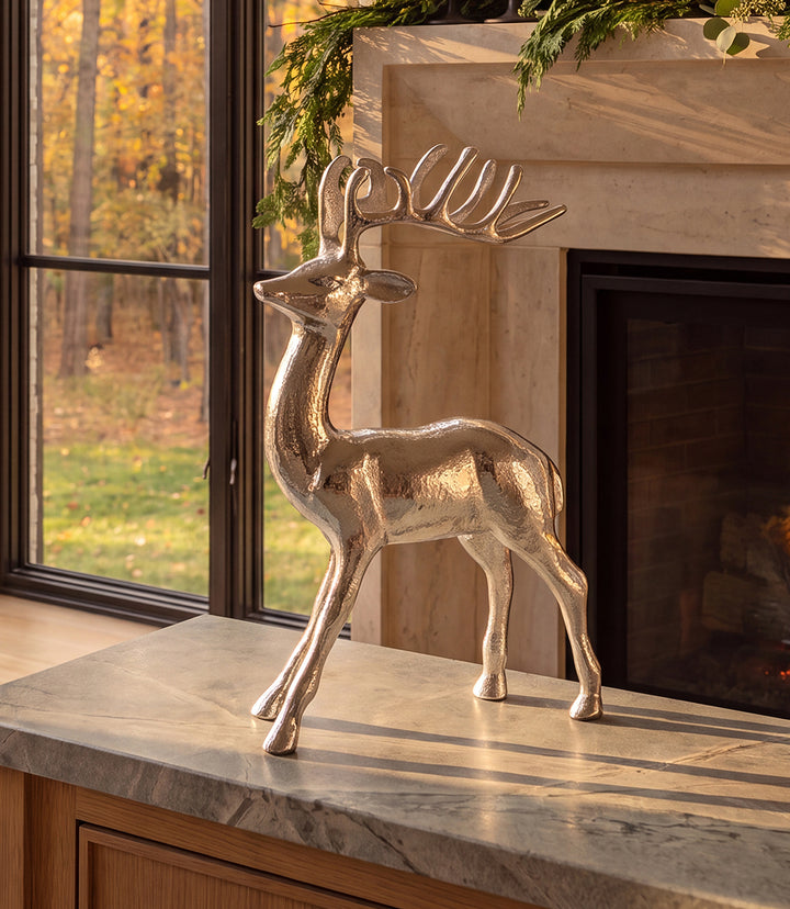 Metal Reindeer Sculpture