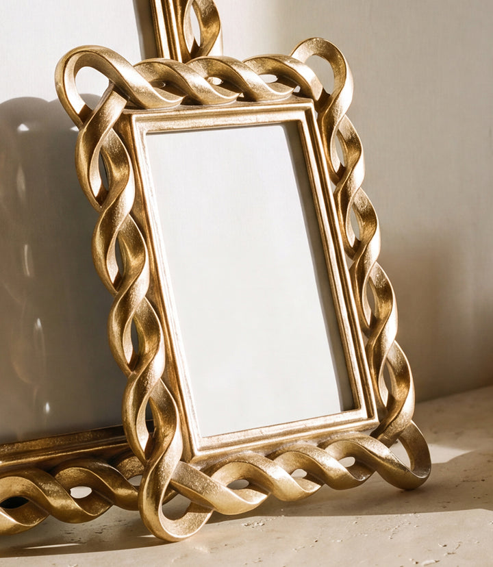 Gold Ribbon Picture Frame