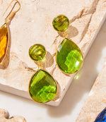 Teardrop Gemstone Drop Earrings
