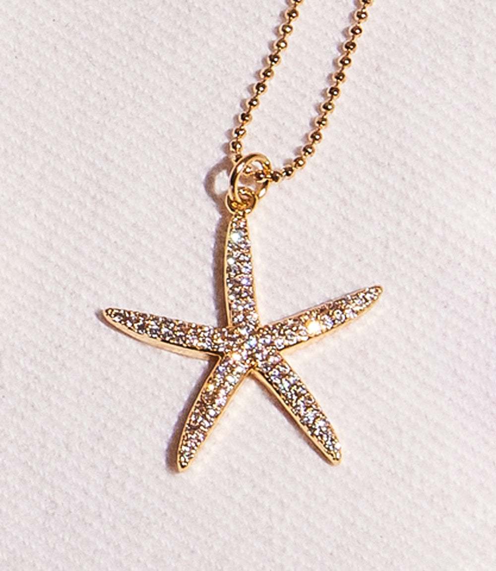 Large Pavé Starfish Necklace