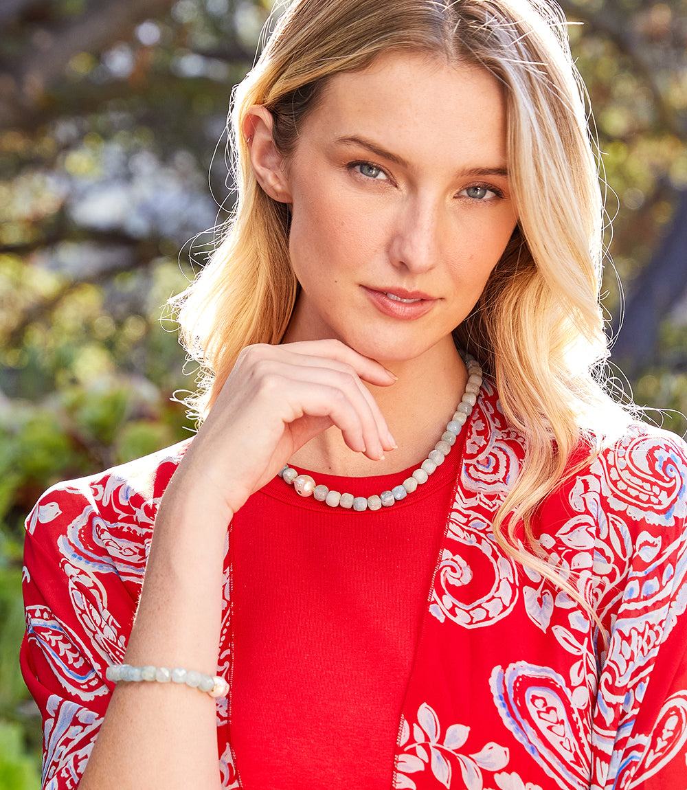 Aquamarine Beaded Bracelet