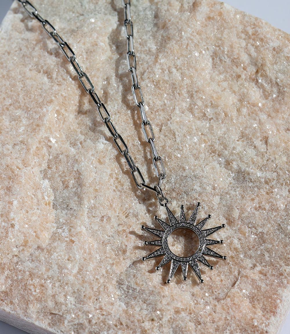 Pavé Sunburst Necklace
