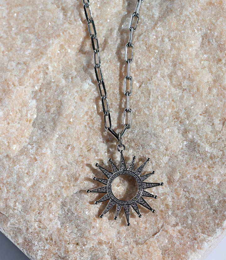 Pavé Sunburst Necklace