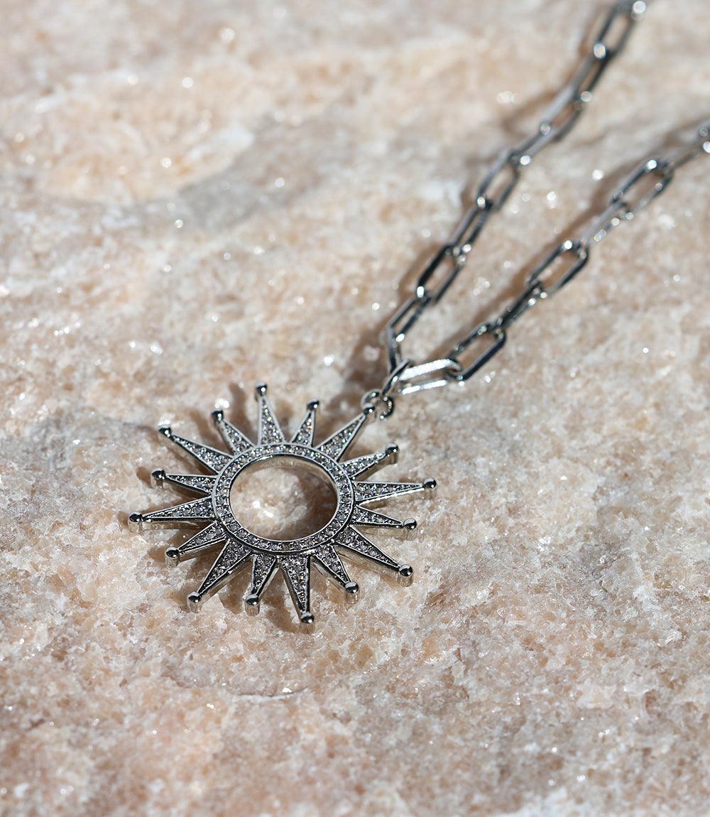 Pavé Sunburst Necklace