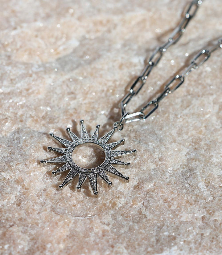 Pavé Sunburst Necklace