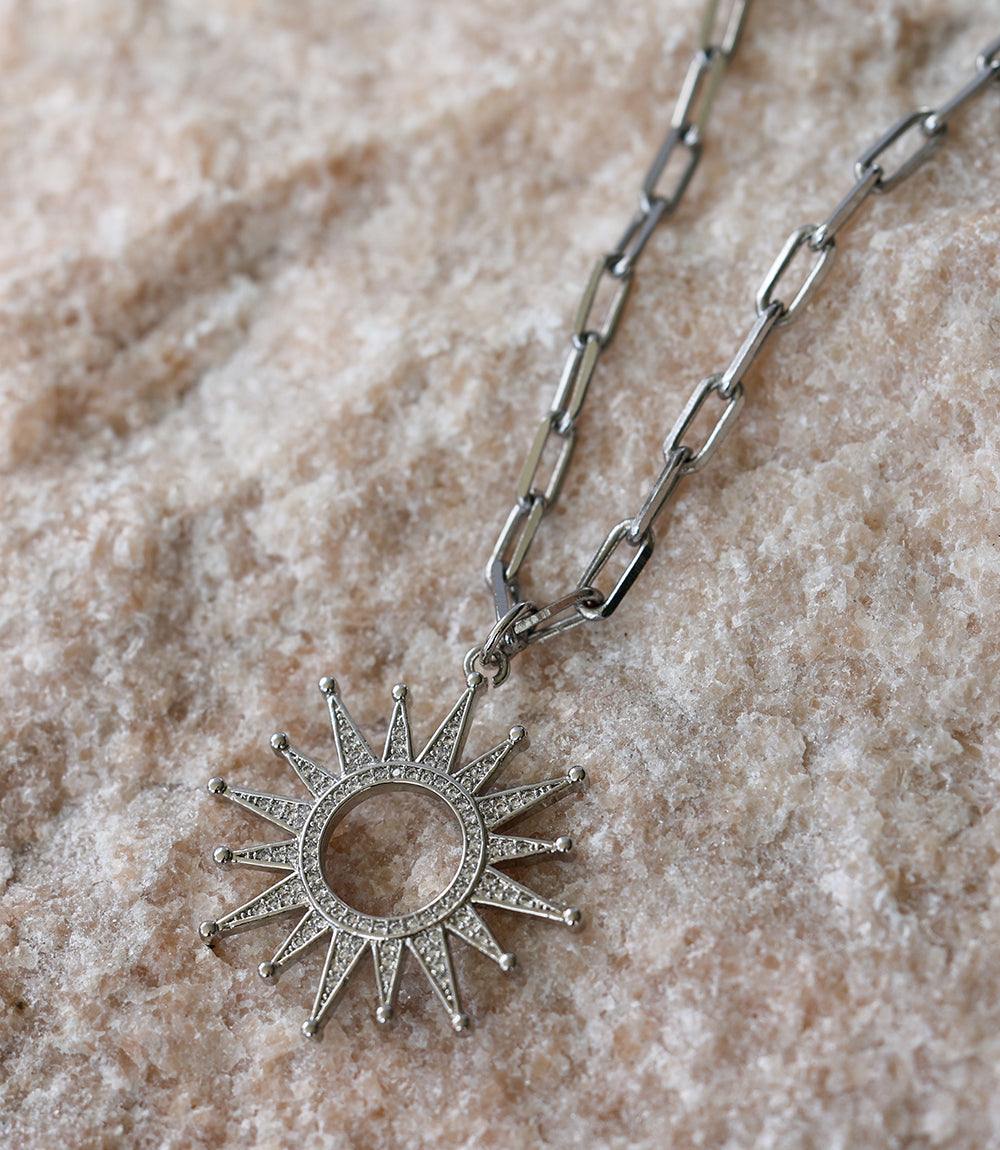 Pavé Sunburst Necklace