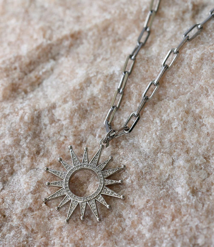 Pavé Sunburst Necklace