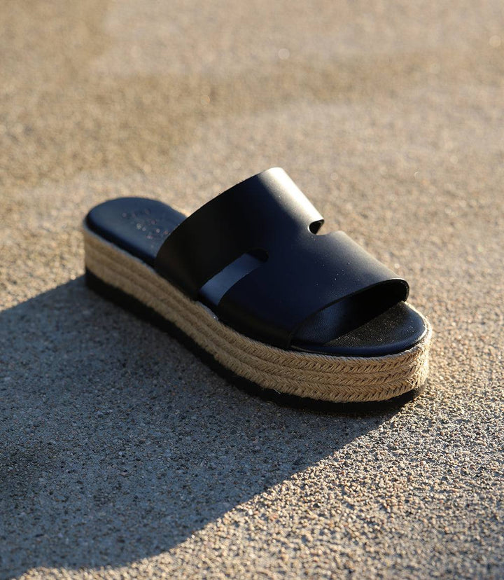 Leather Espadrille Slides
