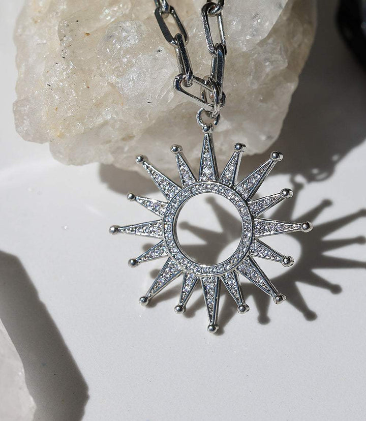 Pavé Sunburst Necklace