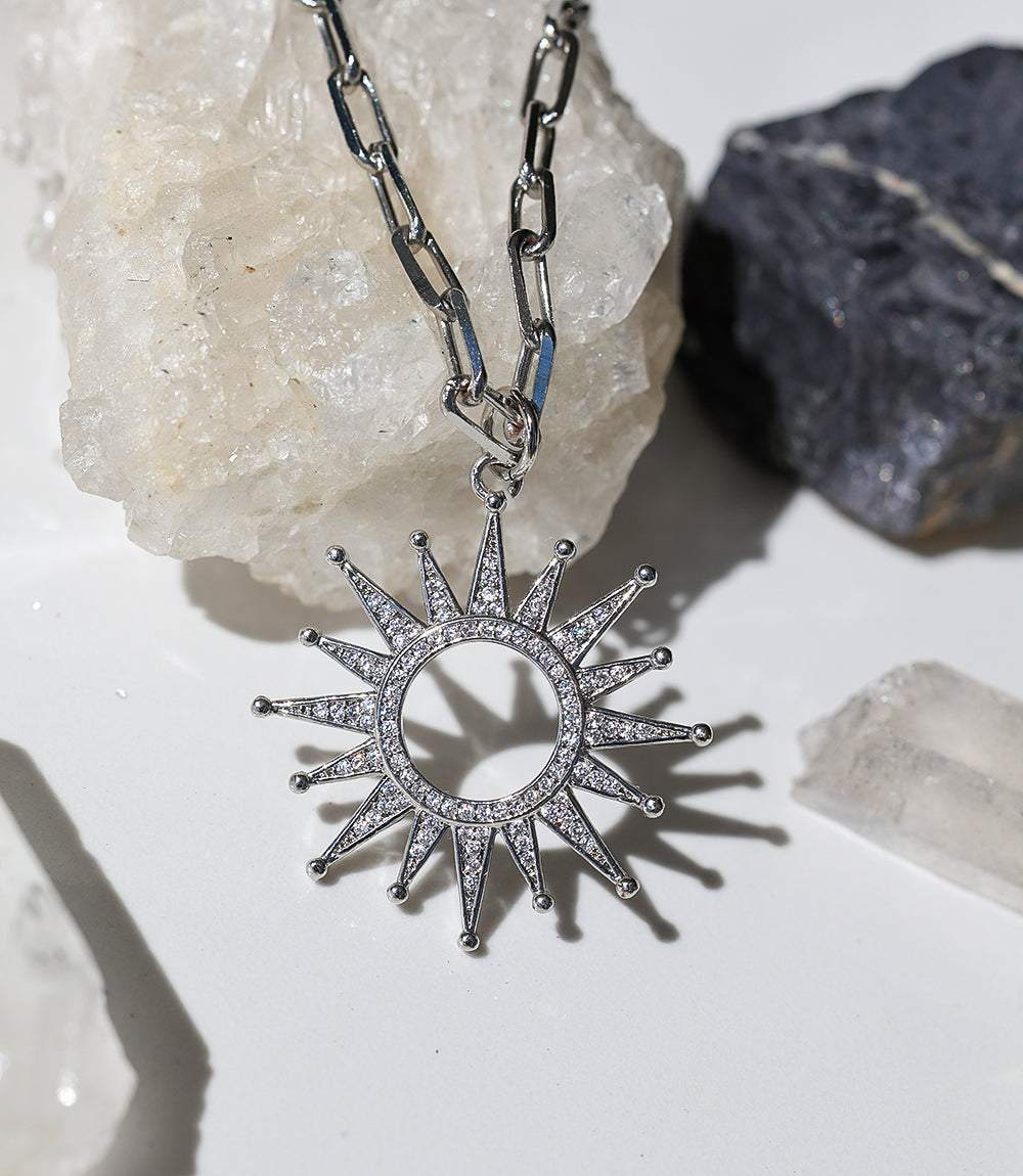 Pavé Sunburst Necklace