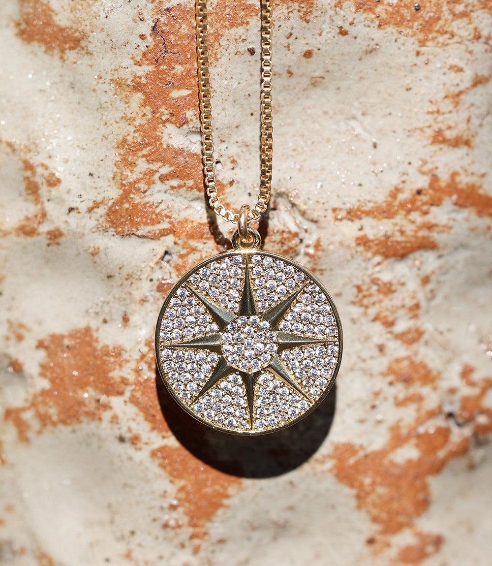 Pavé Sun Dial Necklace