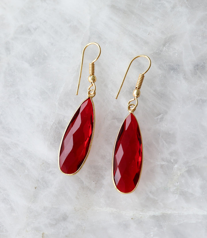 Ruby Quartz Earrings