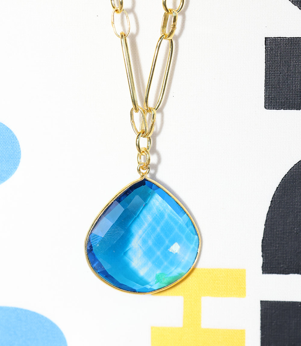Teal Quartz Pendant Necklace