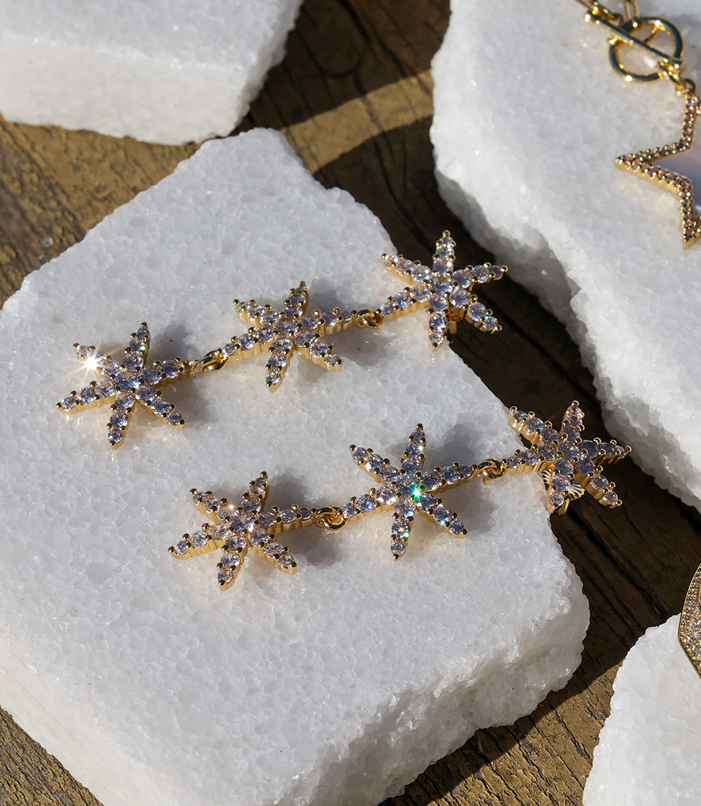 Triple Star Earrings