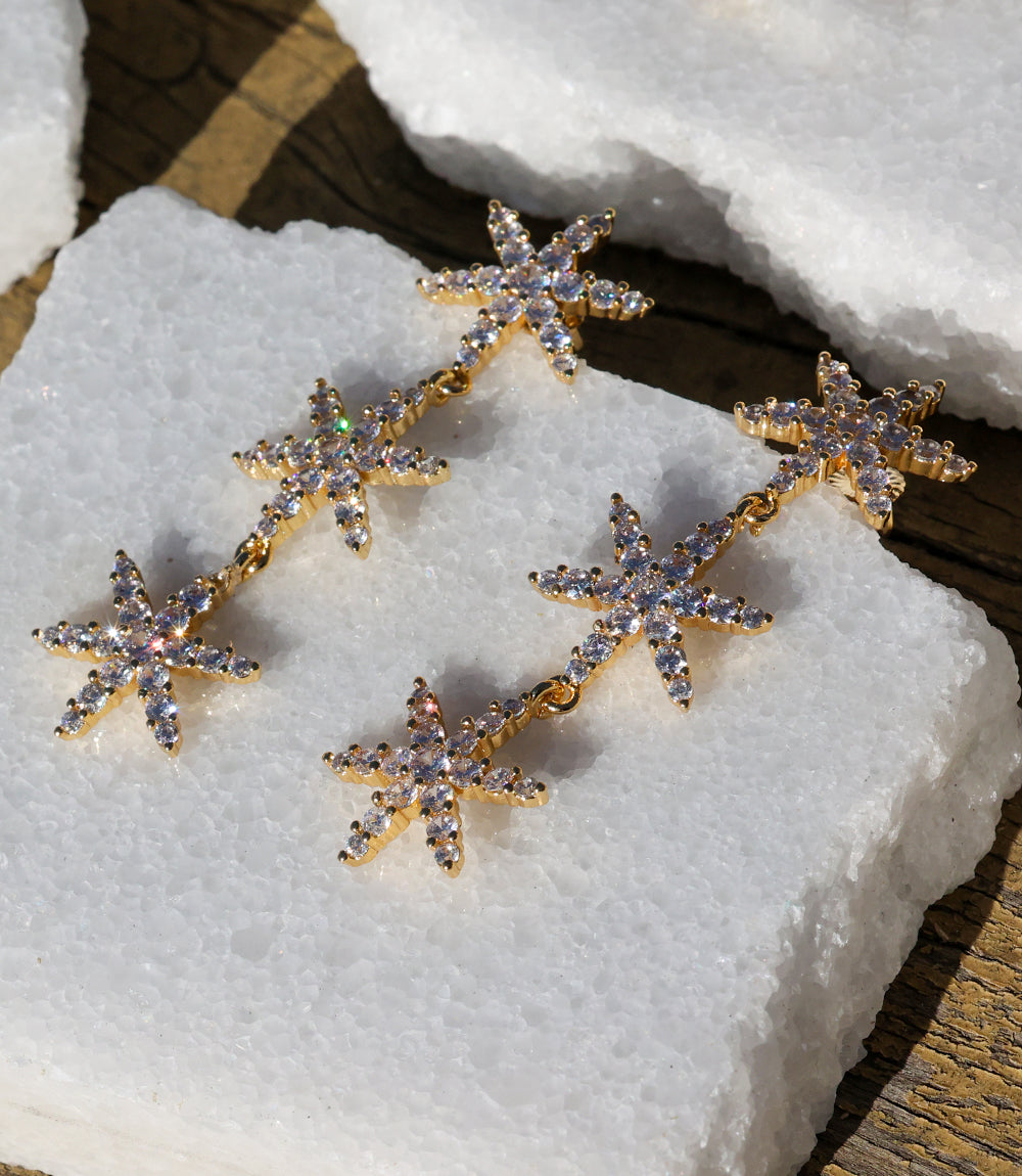 Triple Star Earrings