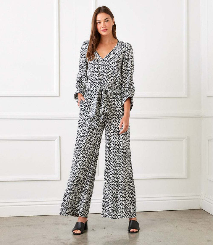 Blouson Sleeve Tie-Front Top