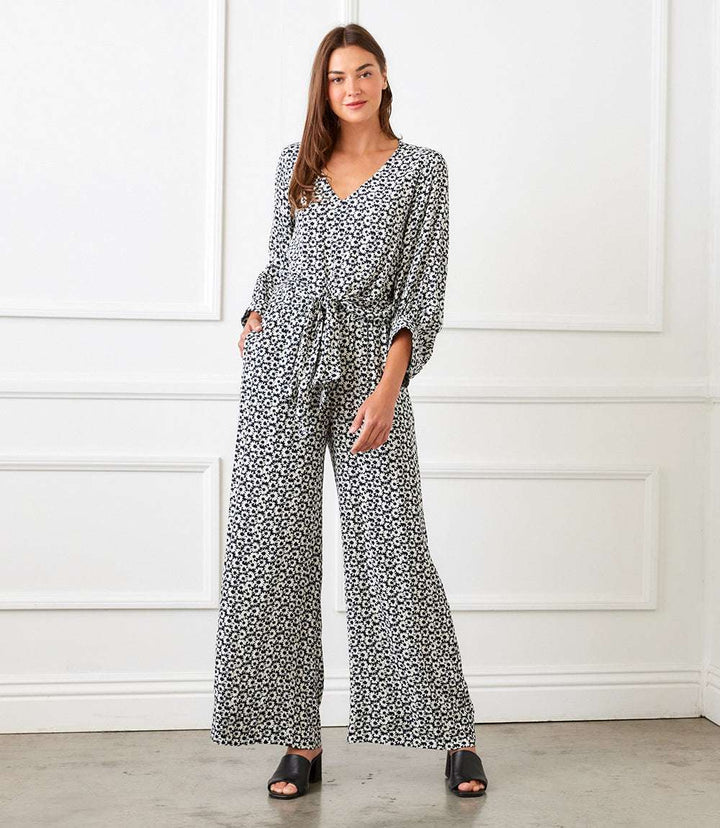 Blouson Sleeve Tie-Front Top