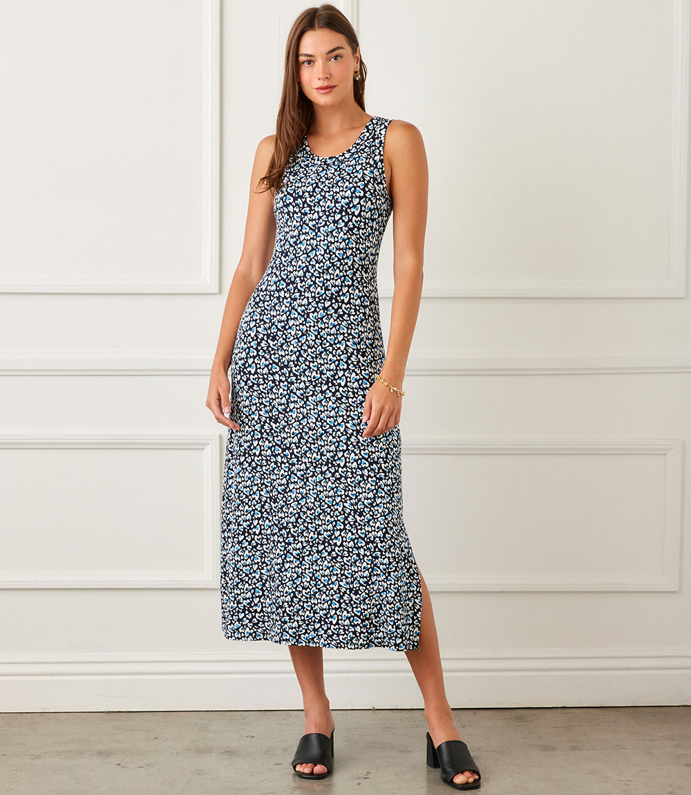 Sleeveless Side Slit Midi Dress