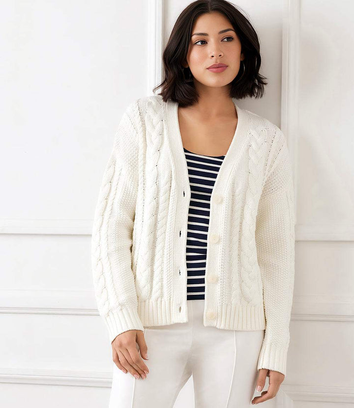 Cable Knit Cardigan Sweater