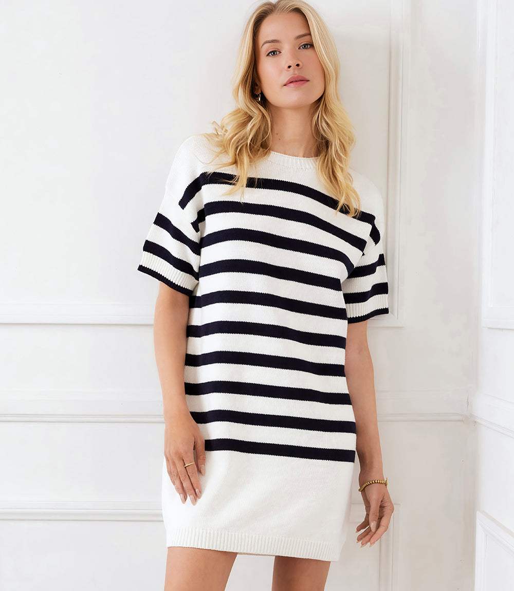 black and white striped sweater dress Stripe Sweater Dress