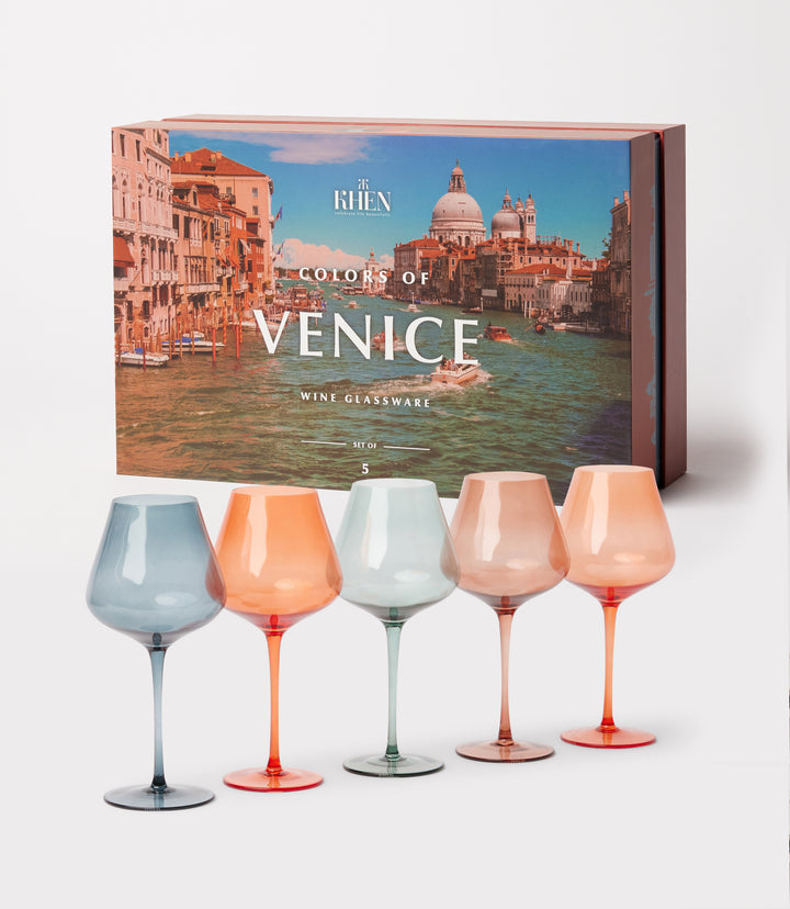 Colors Of Venice Wine Glasses, Set Of 5