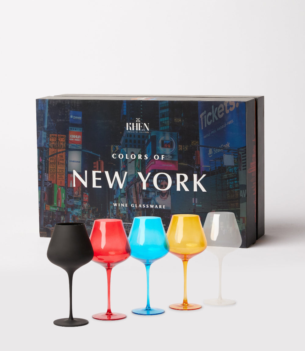 Colors Of New York Wine Glasses, Set Of 5