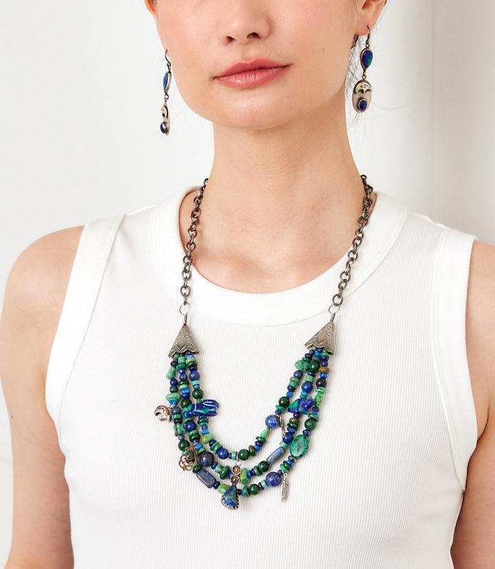 Vintage Turquoise & Lapis Multistrand Set