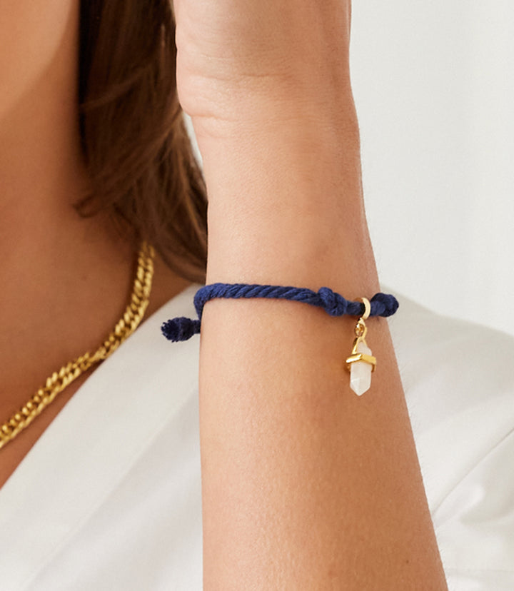 Moonstone Point Cord Bracelet