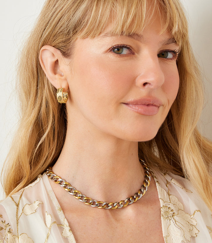 Leopard Crystal Hoop Earrings