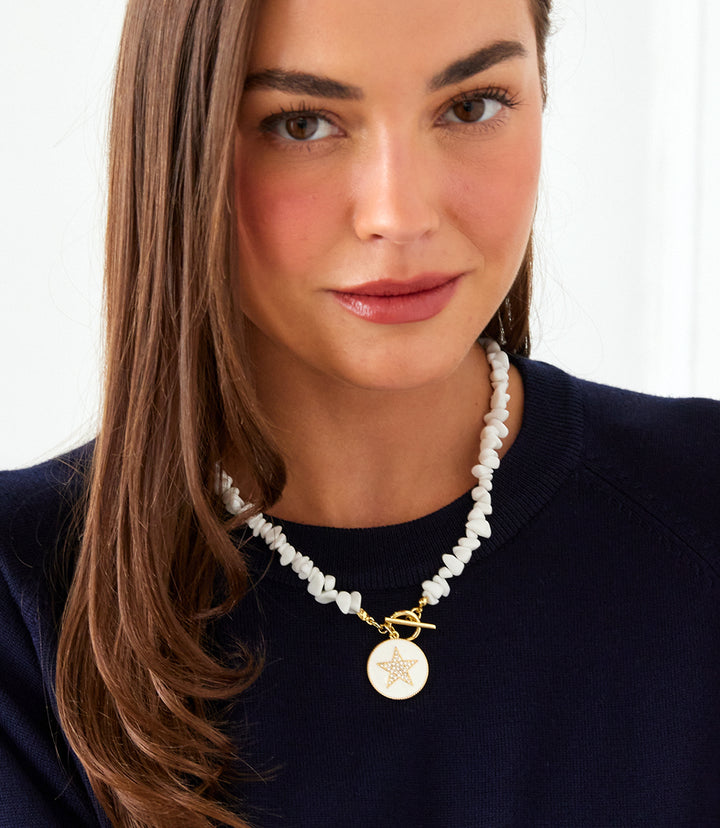 White Jade Star Pendant Necklace