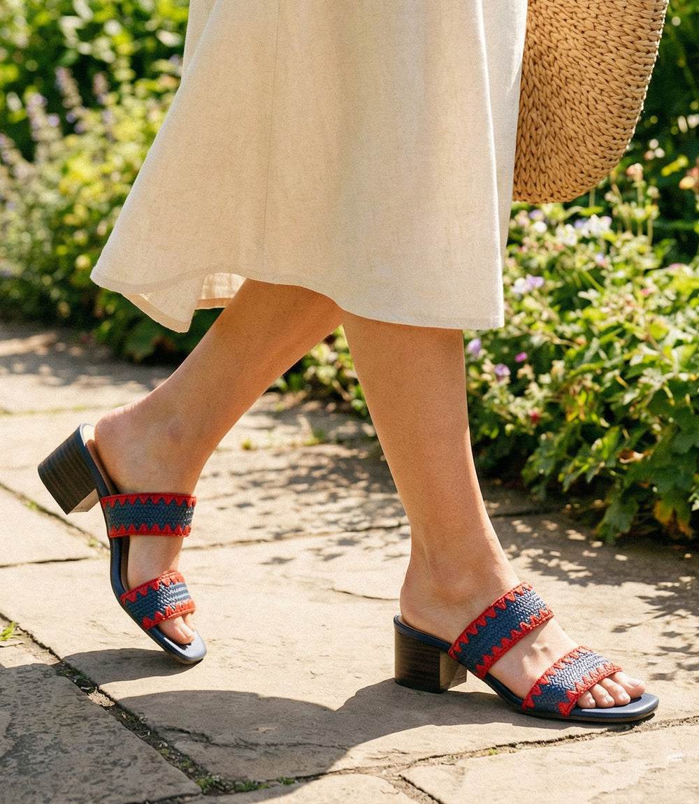 Seychelles Rafia Slides Seychelles Maui Raffia Sandals | Mid Heel Woven Style – Karen Kane
