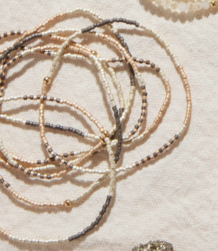 Beaded Bracelets, Stack Of 7