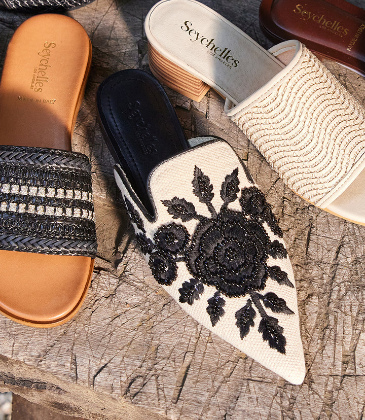 Seychelles Around The World Embroidered Mules