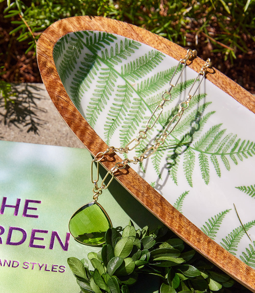 Fern Print Wood Trays, Set Of 3