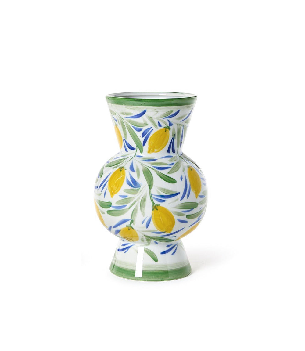 Hand-Painted Small Lemon Vase