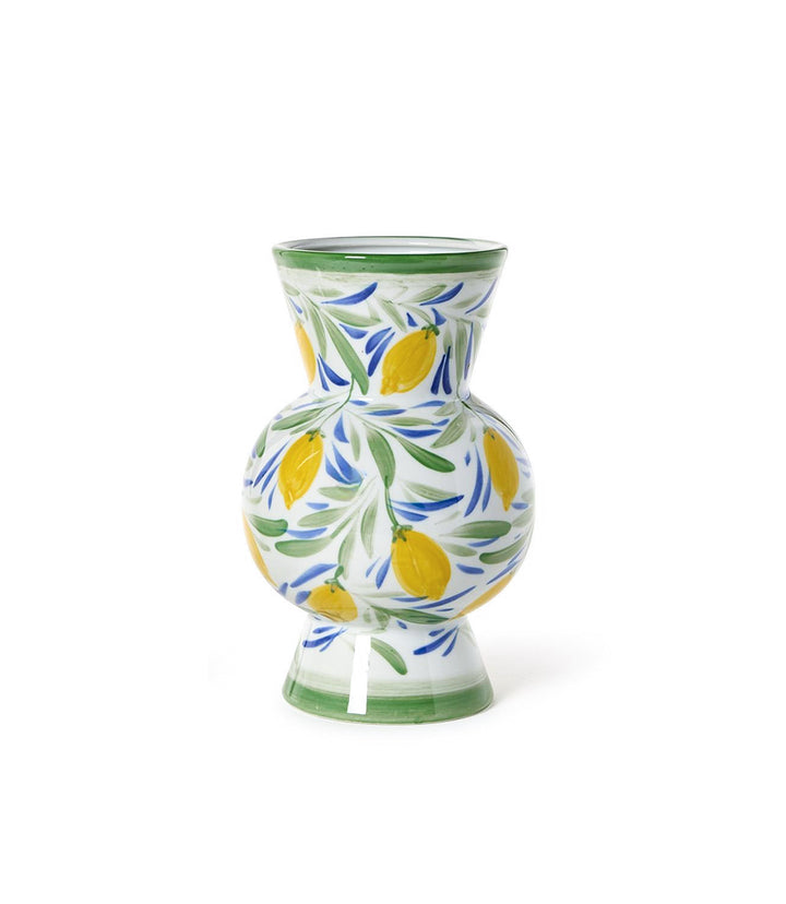 Hand-Painted Small Lemon Vase