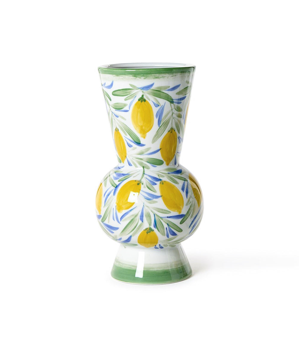 Hand-Painted Large Lemon Vase