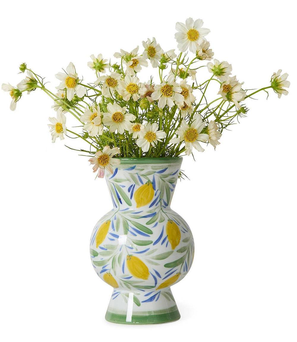 Hand-Painted Large Lemon Vase - Brighten Your Home with Colorful