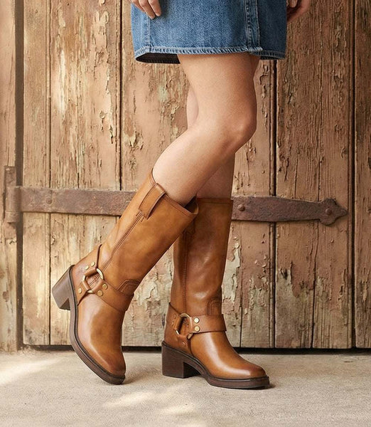 希少 ヴィンテージ FRYE レザーロングブーツ キャメル ウエスタン 24cm eFrye_Kate_Harness_Boots_grand