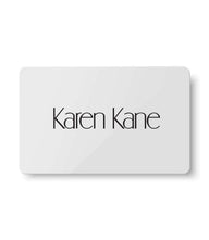 Karen Kane Gift Card with minimalist white design and black logo text