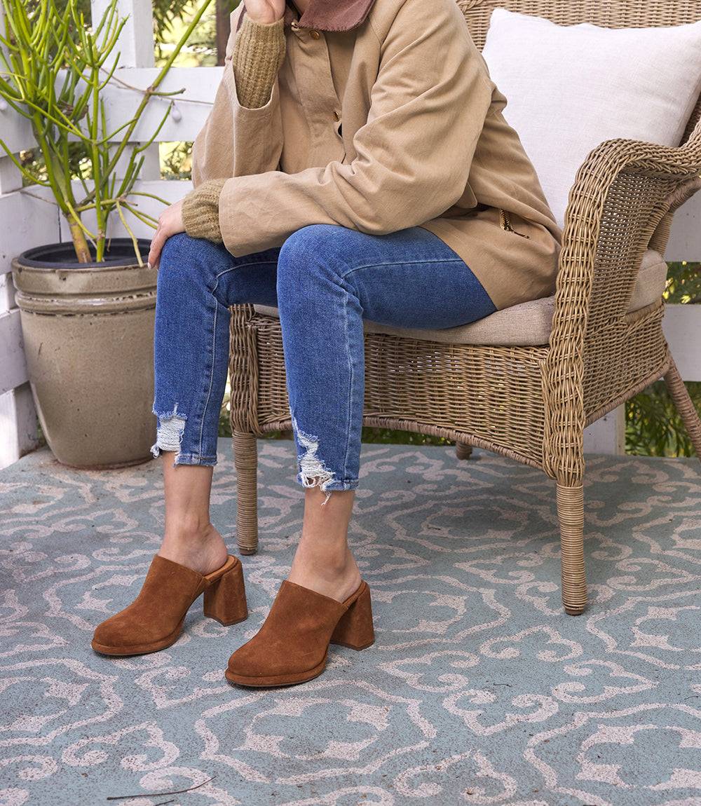 Seychelles Honor Suede High Heel Clogs