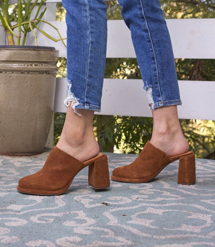 Seychelles Honor Suede High Heel Clogs