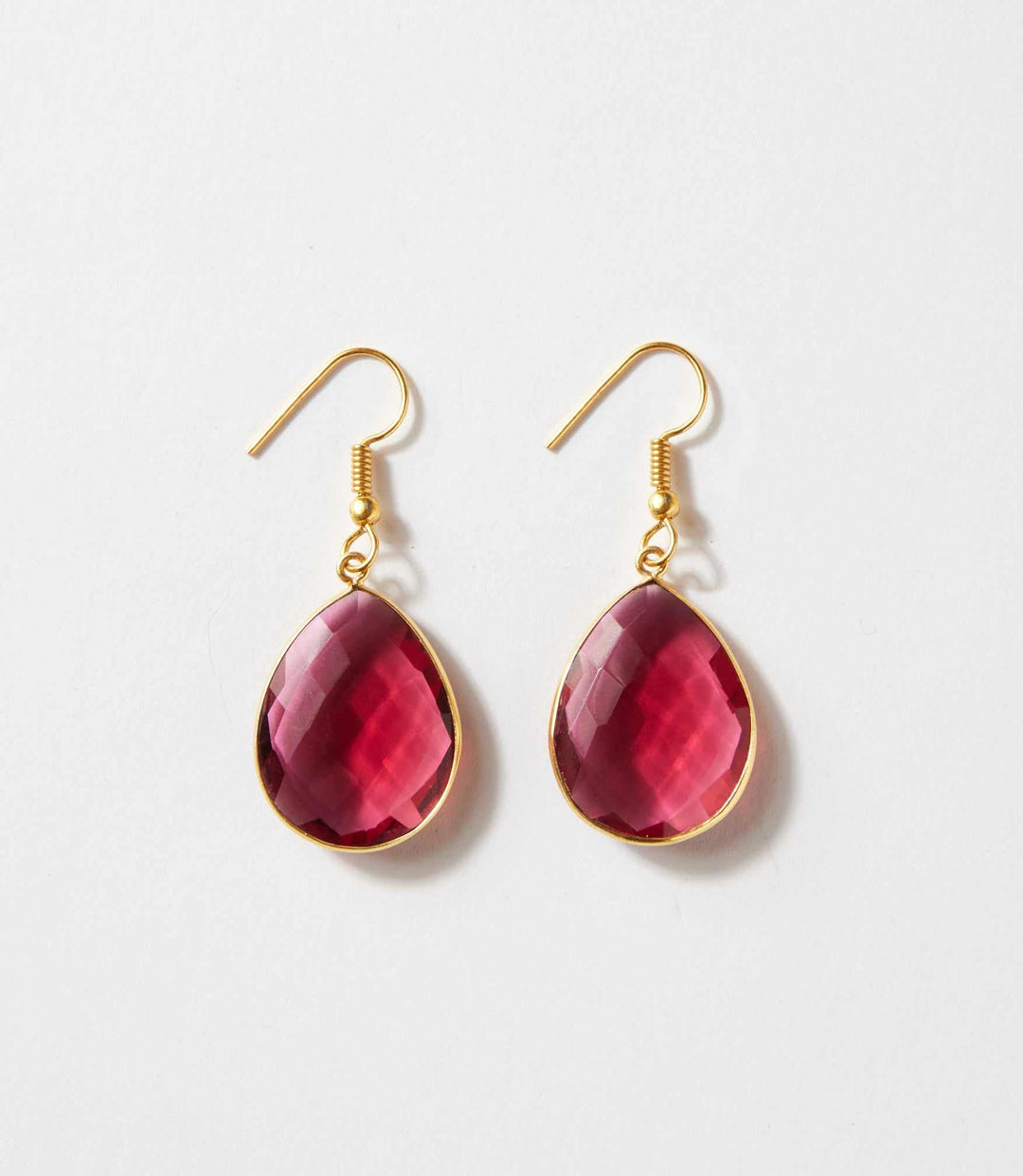 Pink Quartz Teardrop Earrings